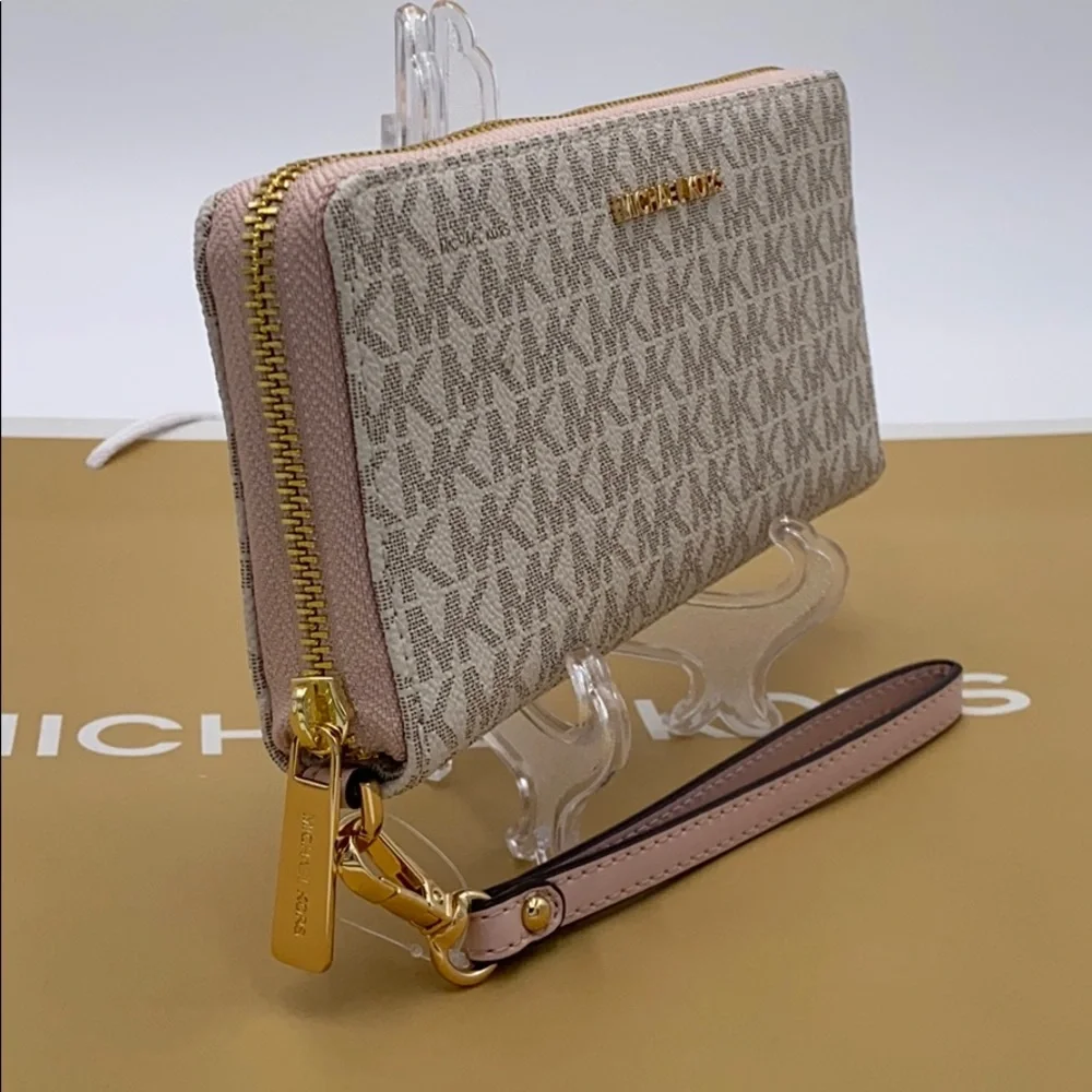MICHAEL KORS LG CONTINENTAL WALLETS POWDER BLUSH